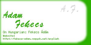 adam fekecs business card