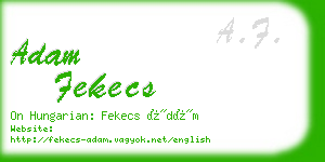 adam fekecs business card